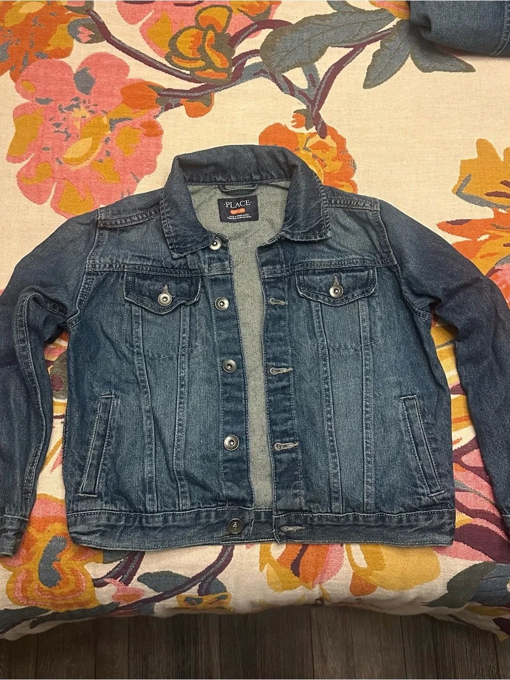 The Children's Place Indigo Denim Jacket - Blue Size 7/8